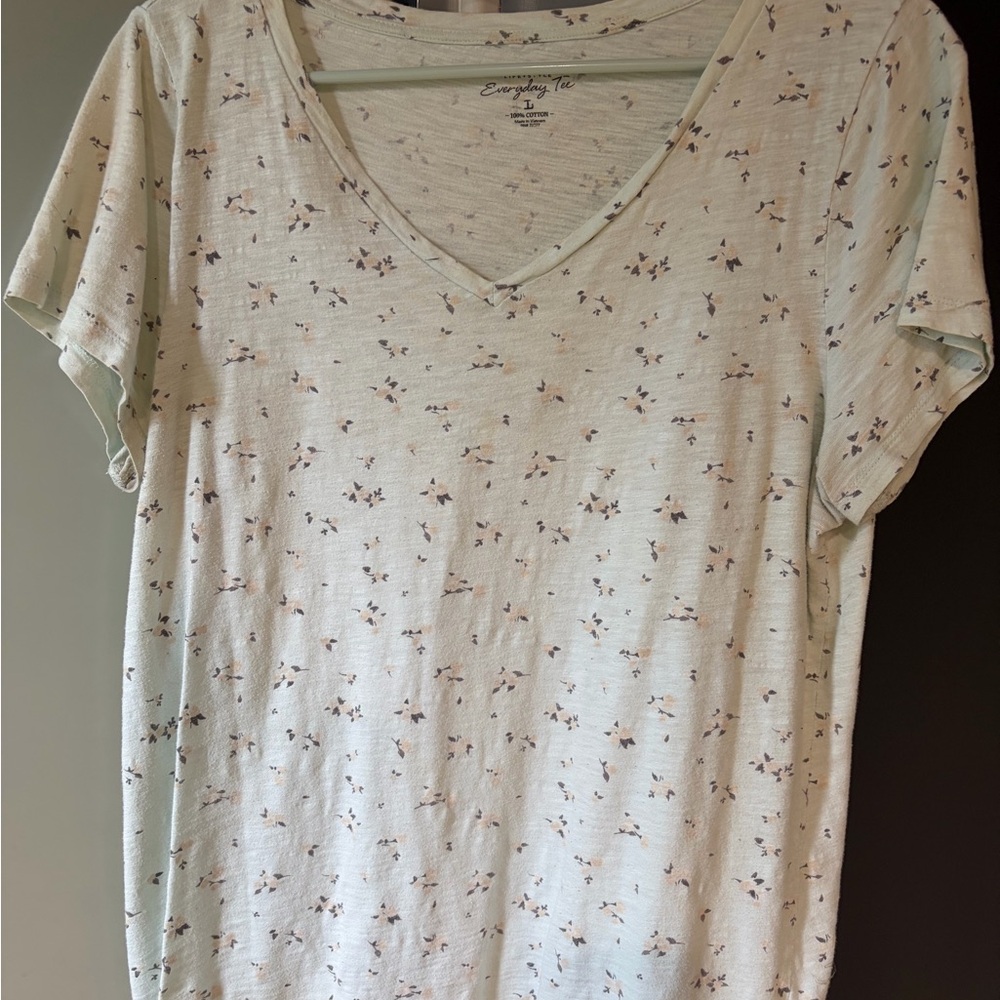 Floral Print V-Neck Women Top